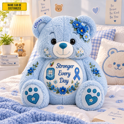 Personalized Diabetes Awareness Bear Pillow