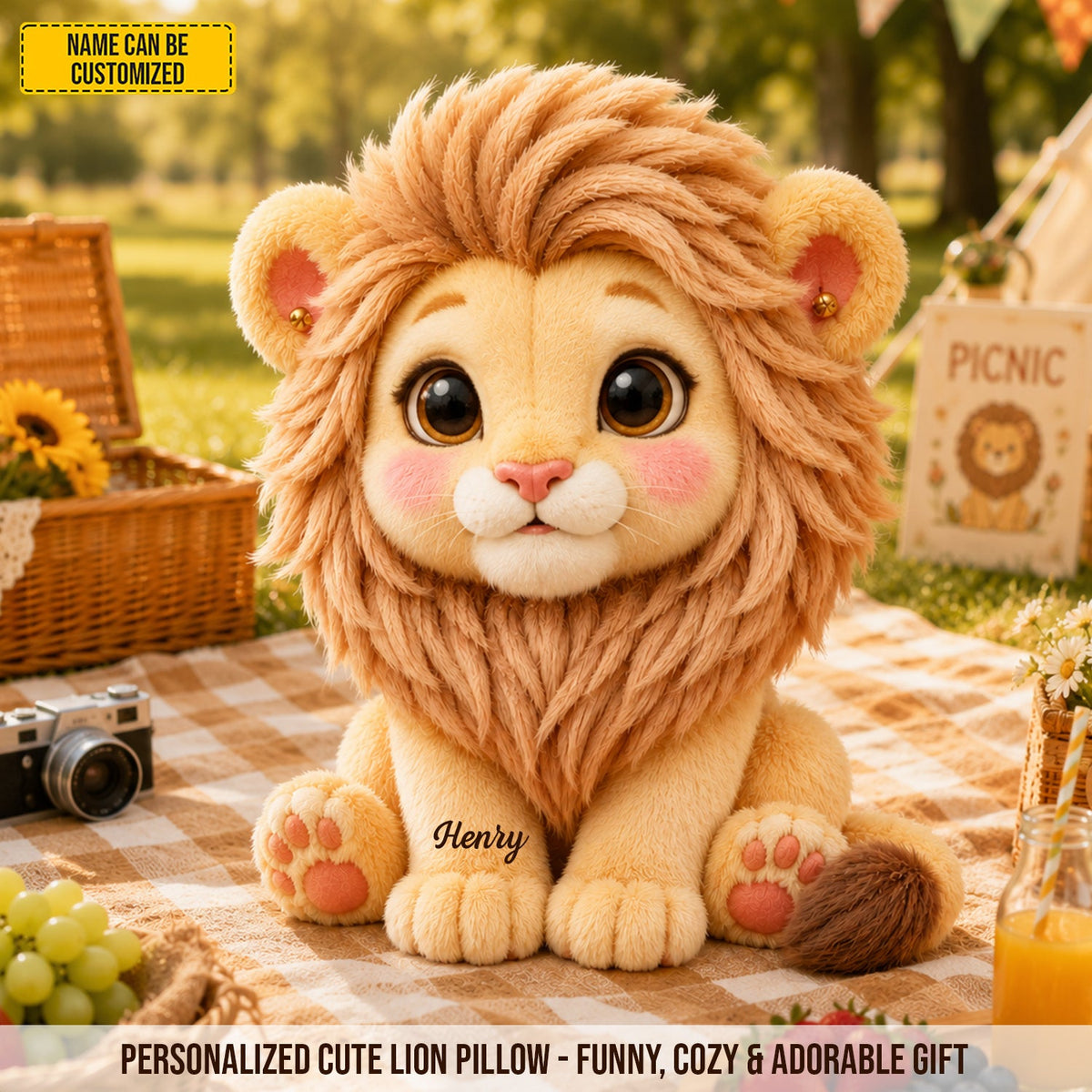 Personalized Cute Lion Custom Shaped Pillow