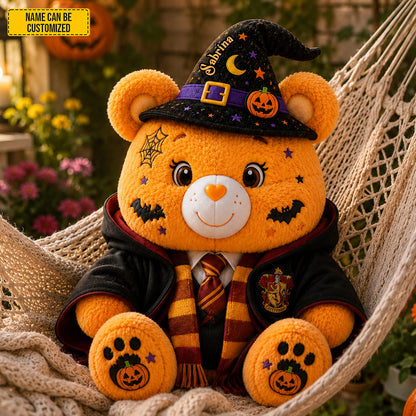 Personalized Halloween Wizard Bear Shape Pillow