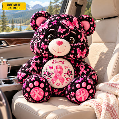 Personalized Breast Cancer Awareness Bear Pillow