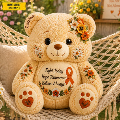Personalized Blood Cancer Bear Pillow