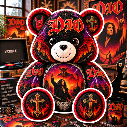 Dio Custom Shaped Bear Pillow – Unique Gift for Classic Music Lovers