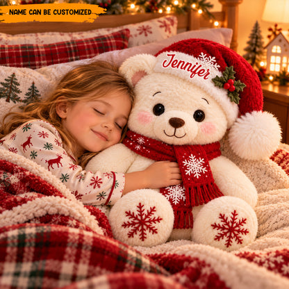 Personalized Christmas Bear Custom Shaped Pillow