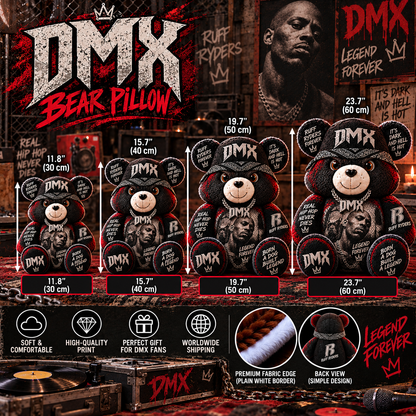 DMX Custom Shaped Bear Pillow – Unique Gift for Classic Music Lovers