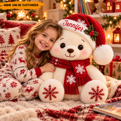 Personalized Christmas Bear Custom Shaped Pillow