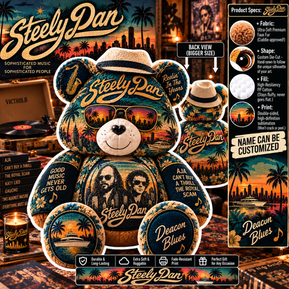 Steely Dan Custom Shaped Bear Pillow – Unique Gift for Classic Music Lovers