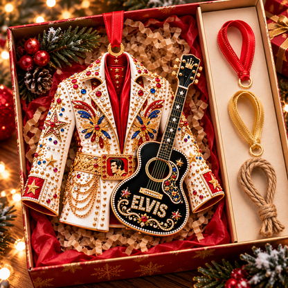 Elvis Presley Christmas Acrylic Ornament - Classic Music Legend Gift
