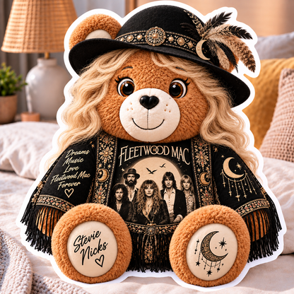 Fleetwood Mac Custom Shaped Bear Pillow – Classic Music Legend Gift