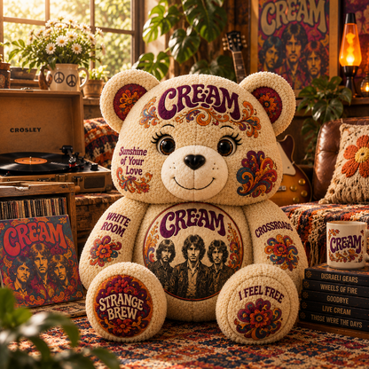 Cream Custom Shaped Bear Pillow – Unique Gift for Classic Music Lovers