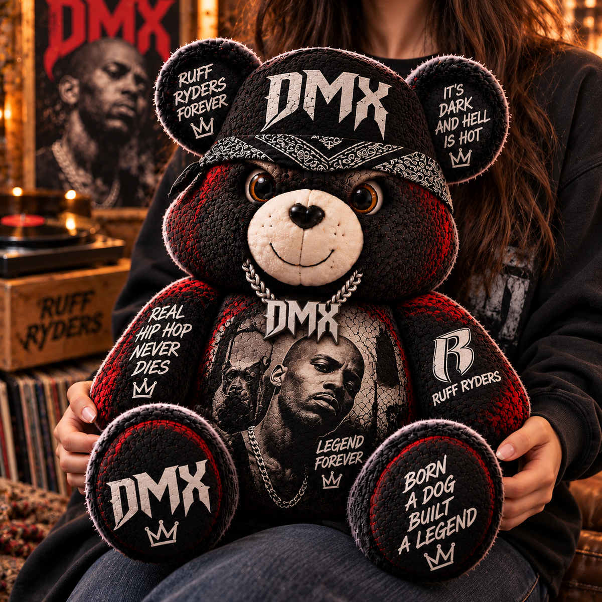 DMX Custom Shaped Bear Pillow – Unique Gift for Classic Music Lovers
