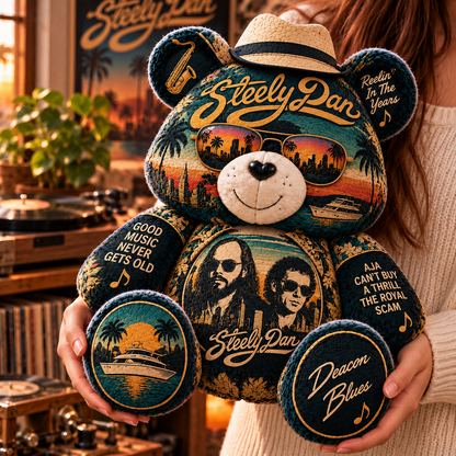 Steely Dan Custom Shaped Bear Pillow – Unique Gift for Classic Music Lovers