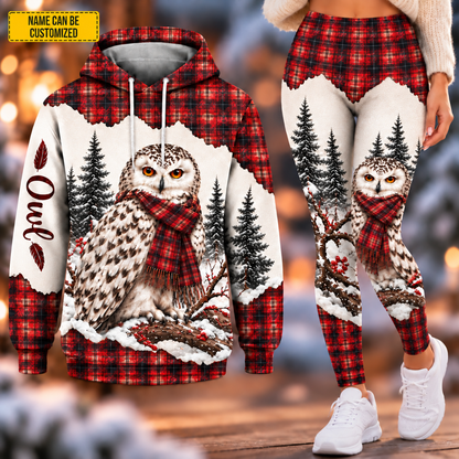 Snowy Owl - Personalized Christmas Hoodie and Leggings Set