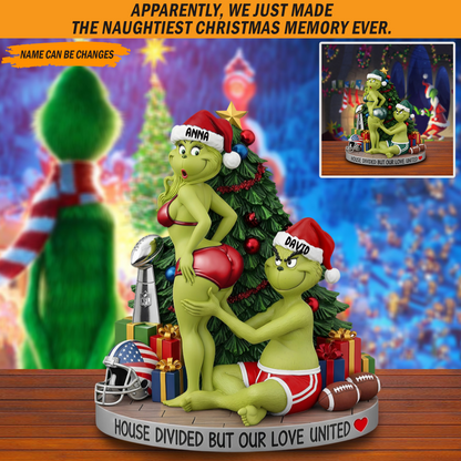 Monster Green Couple – Funny Christmas Acrylic Plaque