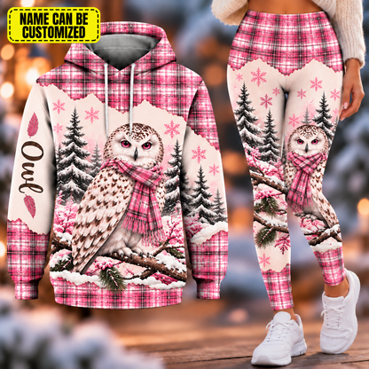 Snowy Owl - Personalized Christmas Hoodie and Leggings Set Version 2