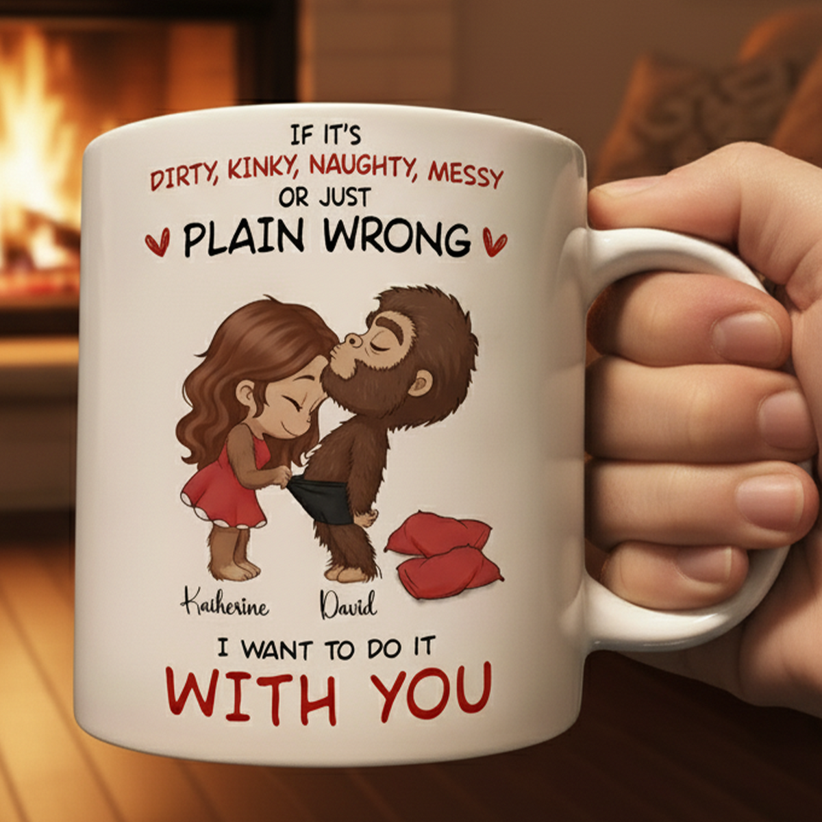 If It’s Wrong, Let’s Do It – Personalized Couple White Mug