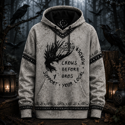 Funny Crows Before Bros – Support Your Local Murder” V-Neck Shirt