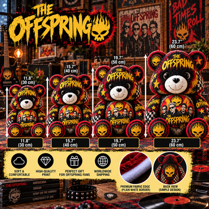 The Offspring Custom Shaped Bear Pillow – Unique Gift for Classic Music Lovers