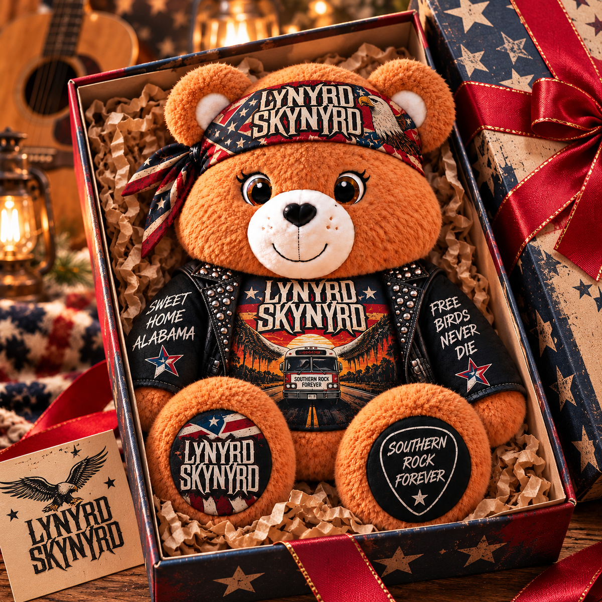 Lynyrd Skynyrd Custom Shaped Bear Pillow – Unique Gift for Classic Music Lovers
