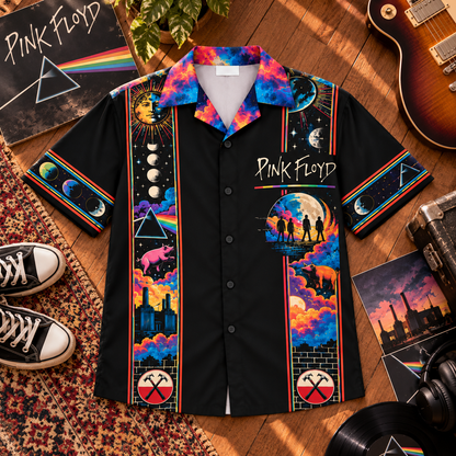 Pink Floyd Hawaiian Shirt – Psychedelic Rock Inspired Gift Featuring The Dark Side of the Moon