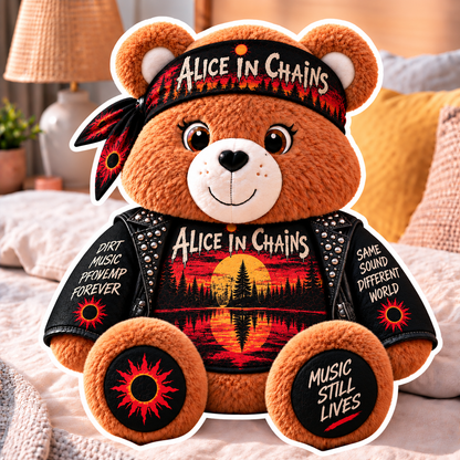 Alice in Chains Custom Shaped Bear Pillow – Unique Gift for Alice in Chains Fans & Grunge Rock Lovers