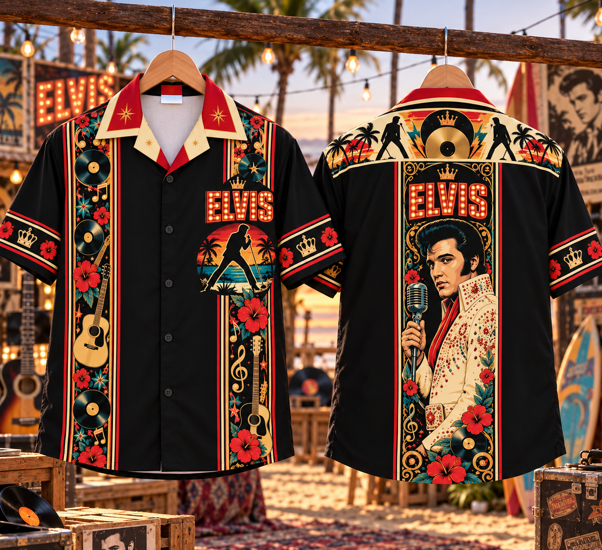 Elvis Presley Hawaiian Shirt – King of Rock 'n' Roll Inspired Gift Featuring Elvis