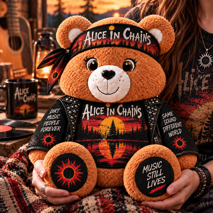 Alice in Chains Custom Shaped Bear Pillow – Unique Gift for Alice in Chains Fans & Grunge Rock Lovers