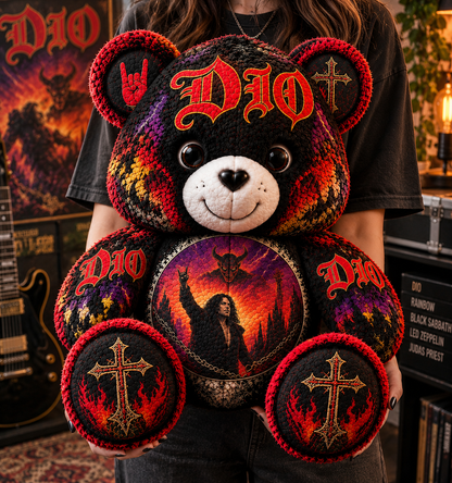 Dio Custom Shaped Bear Pillow – Unique Gift for Classic Music Lovers