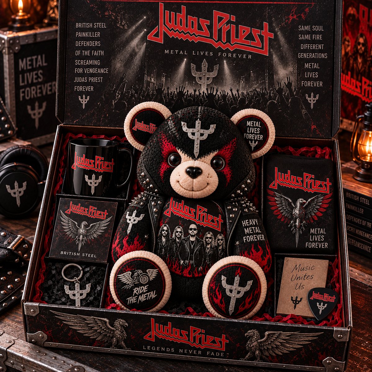 Judas Priest Heavy Metal Bear Custom Shaped Pillow – Metal Rock Music Fan Gift