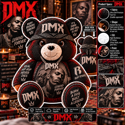 DMX Custom Shaped Bear Pillow – Unique Gift for Classic Music Lovers