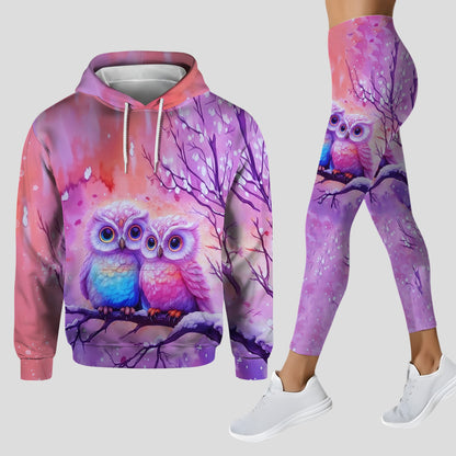Couple Owl - Personalized Couple Hoodie and Leggings