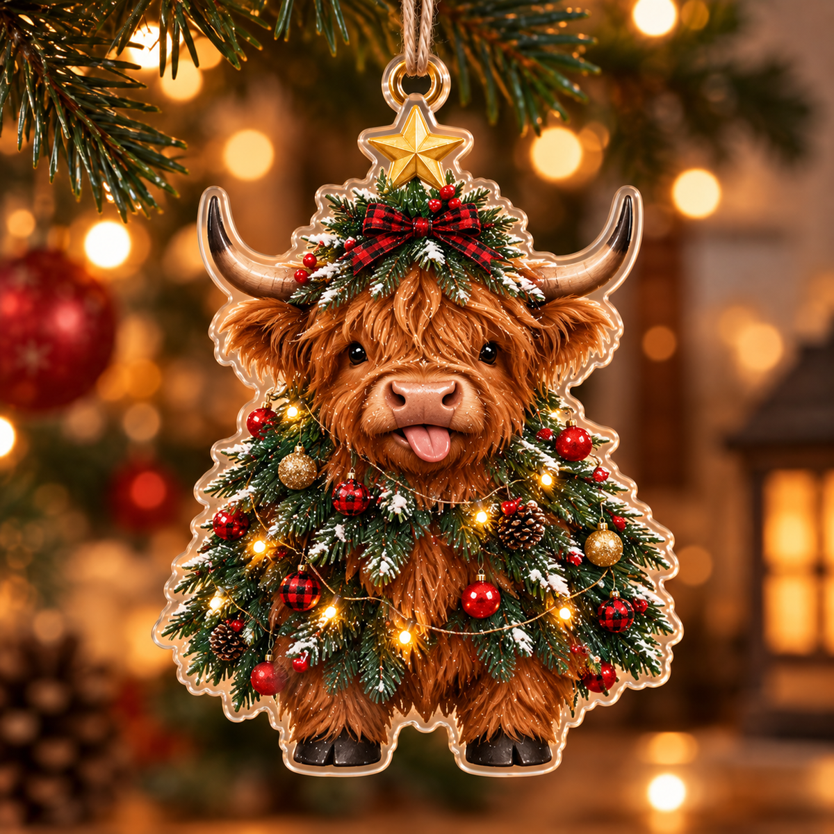 Christmas Animal Acrylic Ornament – Hanging Decoration, Gift for Animal Lovers