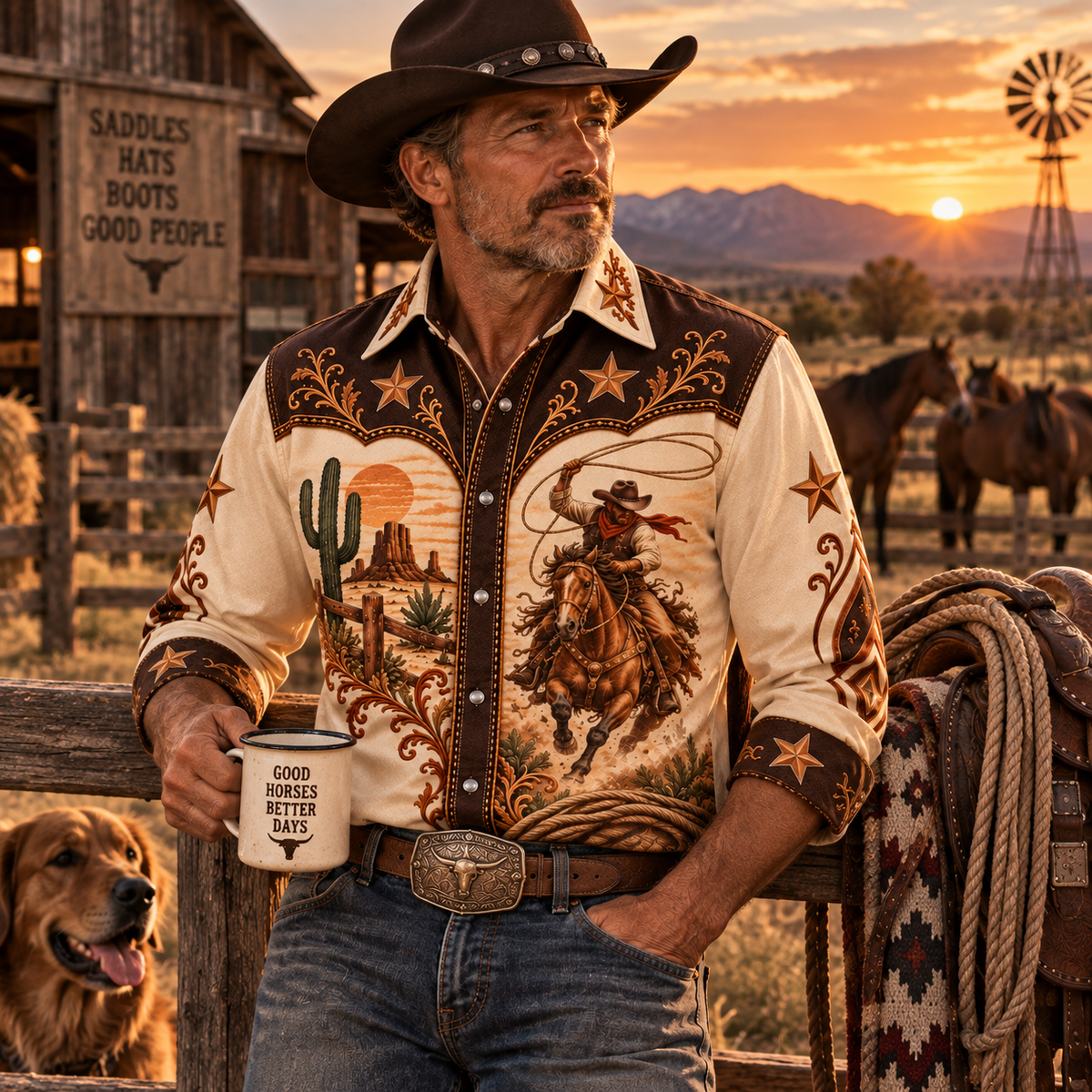 Western Cowboy Shirt – Gift for Cowboy and Country Music Lovers