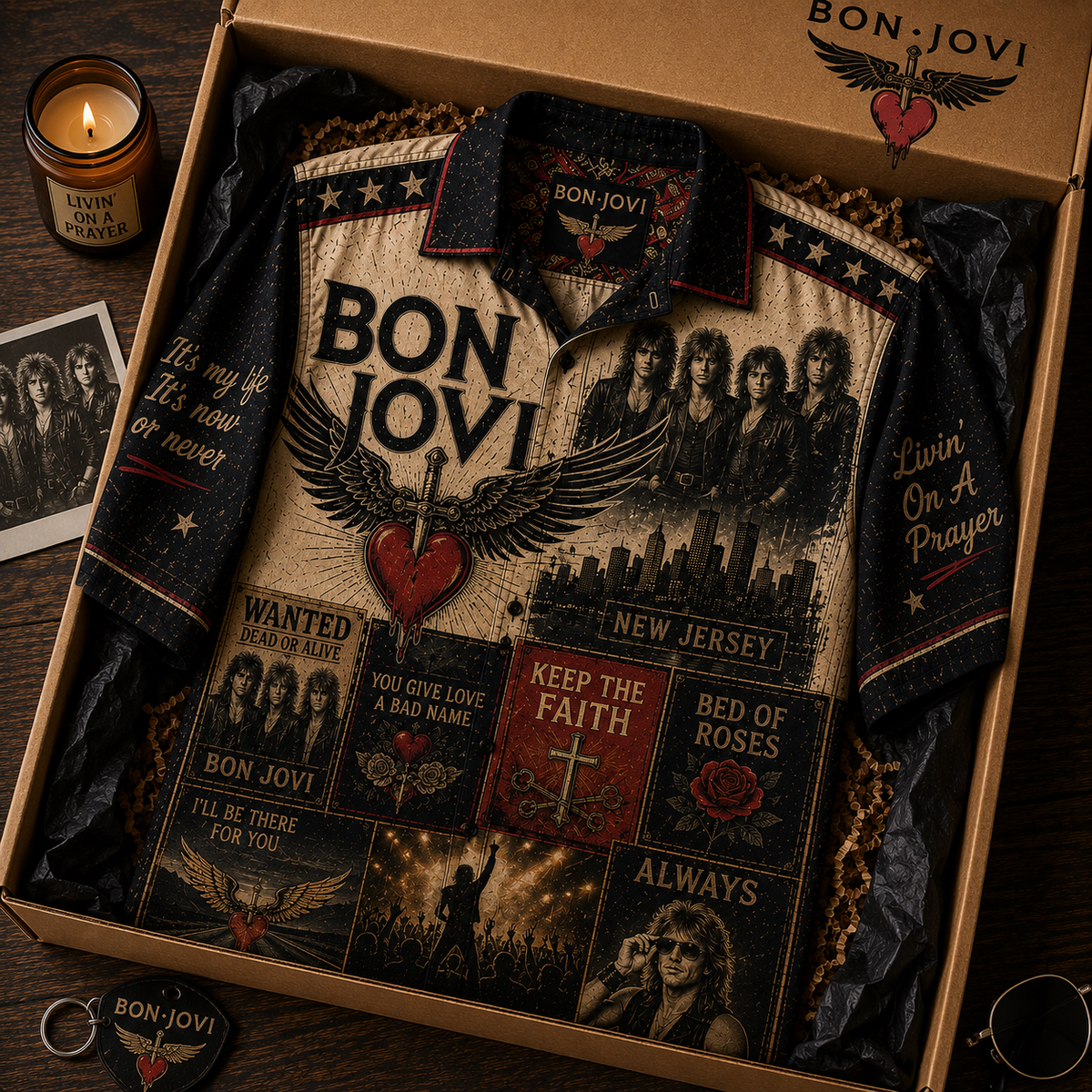 Bon Jovi Hawaiian Shirt - Vintage Music Fan Gift
