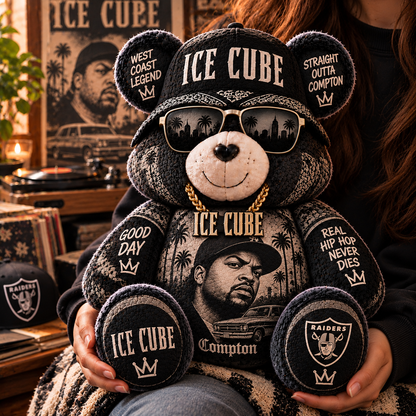 Ice Cube Custom Shaped Bear Pillow – Unique Gift for Classic Music Lovers