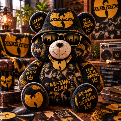 Wu-Tang Clan Custom Shaped Bear Pillow – Unique Gift for Wu-Tang Clan Fans & 90s Hip-Hop Lovers