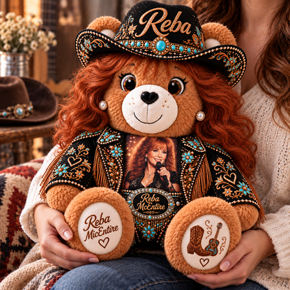 Reba McEntire Custom Shaped Bear Pillow – Unique Gift for Classic Music Lovers