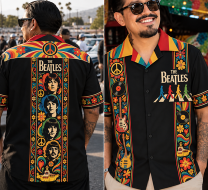 The Beatles Hawaiian Shirt – Retro Psychedelic Rock Inspired Gift Featuring Abbey Road