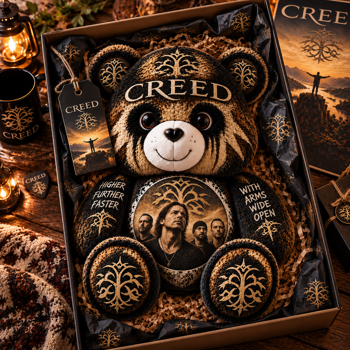 Creed Custom Shaped Bear Pillow – Unique Gift for Classic Music Lovers