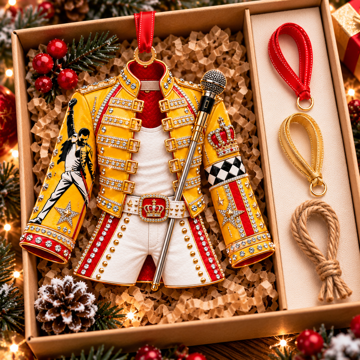Freddie Mercury Queen Christmas Ornament - Classic Music Legend Gift