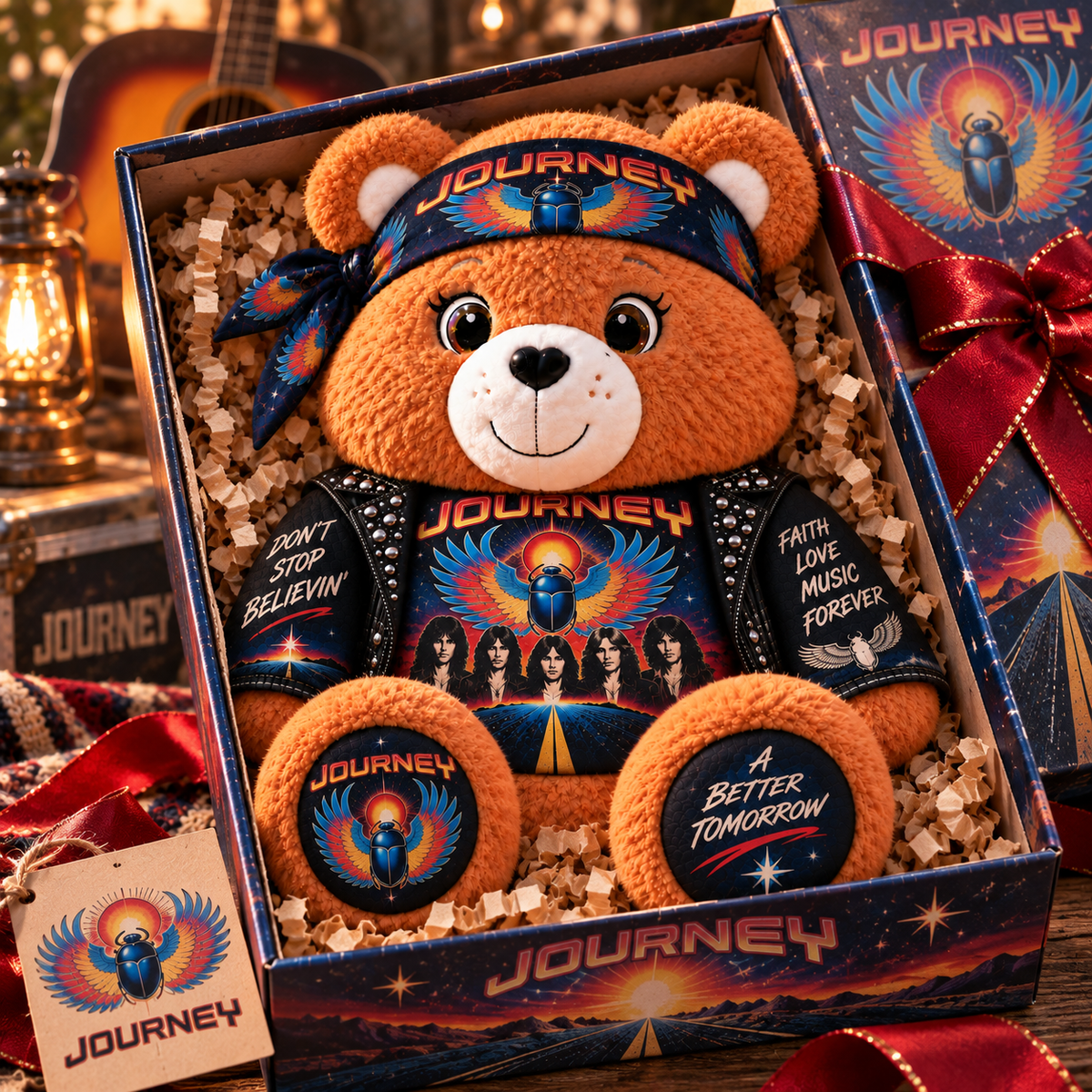 Journey Custom Shaped Bear Pillow  – Classic Rock Music Legend Gift