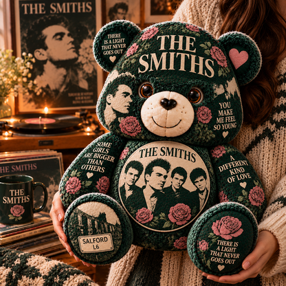 The Smiths Bear Custom Shaped Pillow – Unique Music Gift for The Smiths Fans & Indie Rock Lovers