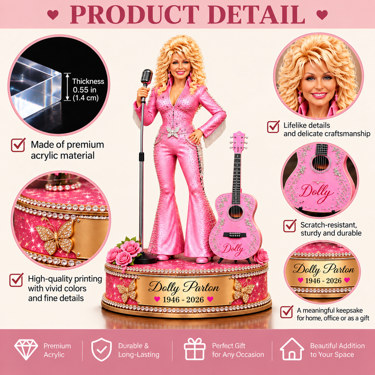 Dolly Parton Music Legend – Collectible Acrylic Plaque