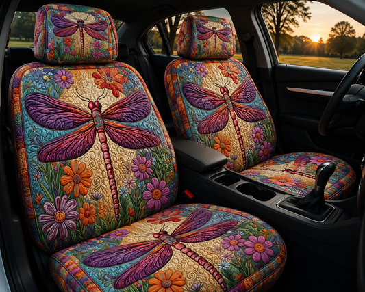 Colorful Dragonfly Car Seat Covers - Nature Lover Gift 2