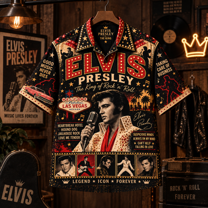 Elvis Presley Hawaiian Shirt- Vintage Music Fan Gift