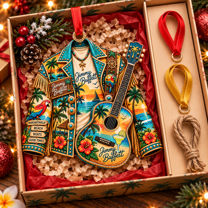 Jimmy Buffett Christmas Acrylic Ornament - Classic Music Legend Gift