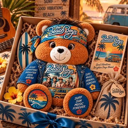 The Beach Boys Custom Shaped Bear Pillow – Unique Gift for Classic Music Lovers