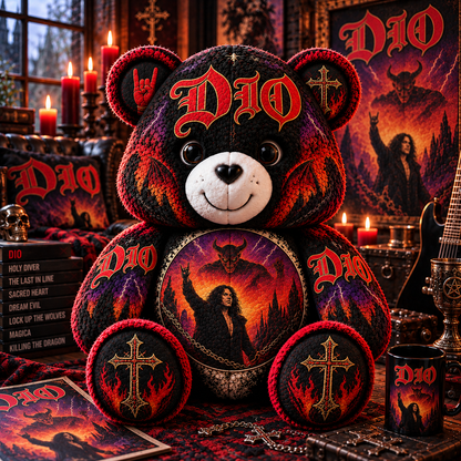 Dio Custom Shaped Bear Pillow – Unique Gift for Classic Music Lovers
