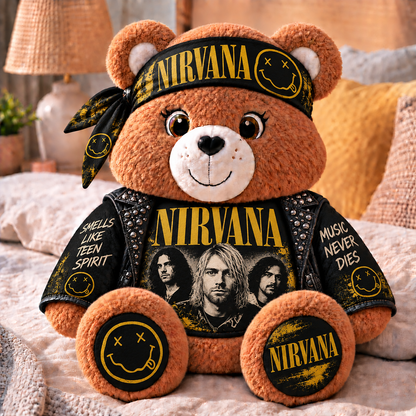 Nirvana Custom Shaped Bear Pillow – Unique Gift for Classic Music Lovers
