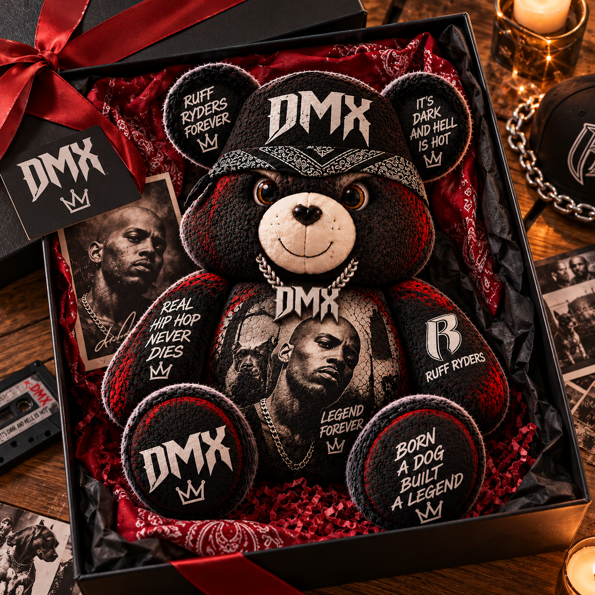 DMX Custom Shaped Bear Pillow – Unique Gift for Classic Music Lovers