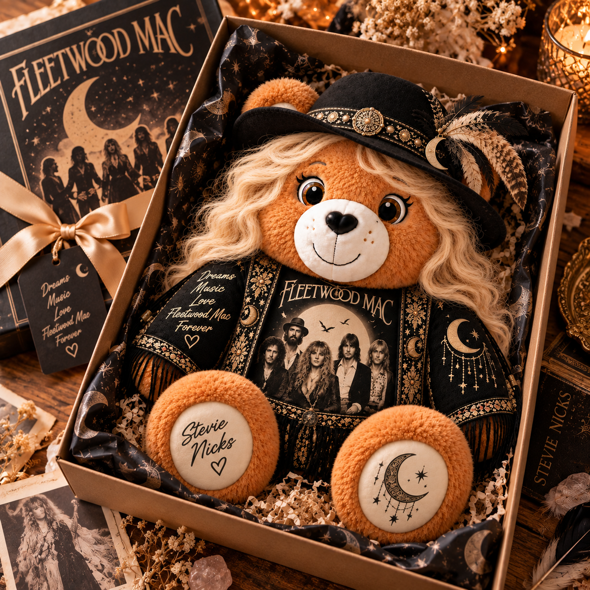 Fleetwood Mac Custom Shaped Bear Pillow – Classic Music Legend Gift